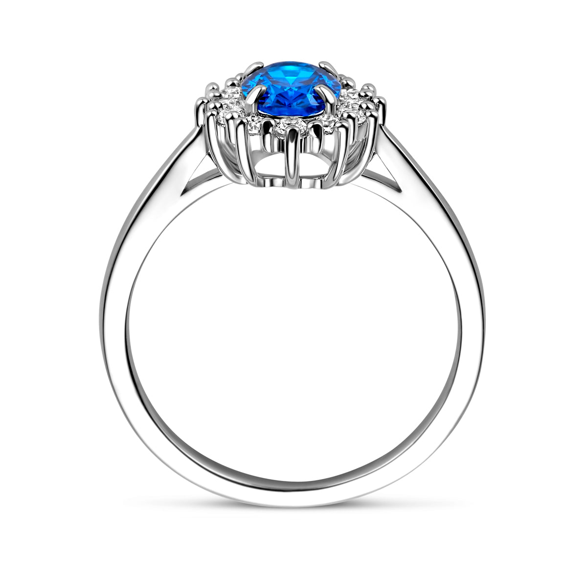 vDam Ring Zirkonia En Synthetische Saffier Zilver Gerhodineerd 1326690 Maat 19