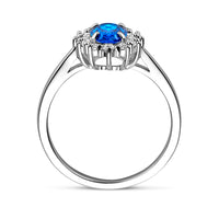 vDam Ring Zirkonia En Synthetische Saffier Zilver Gerhodineerd 1328529 Maat 21