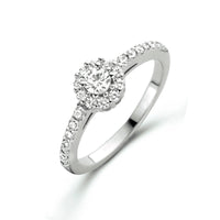 vDam Ring Zirkonia Halo Zilver Gerhodineerd 1334996