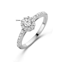 vDam Ring Zirkonia Halo Zilver Gerhodineerd 1334997 Maat 19
