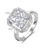 vDam Ring Zirkonia Halo Zilver Gerhodineerd 1335164 Maat 17¾