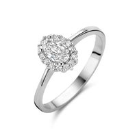vDam Ring Zirkonia Halo Zilver Gerhodineerd 1335624