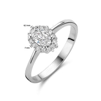 vDam Ring Zirkonia Halo Zilver Gerhodineerd 1335626 Maat 17¼