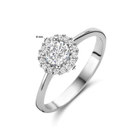 vDam Ring Zirkonia Halo Zilver Gerhodineerd 1335629 Maat 16