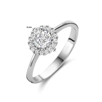 vDam Ring Zirkonia Halo Zilver Gerhodineerd 1335630 Maat 16½