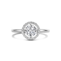 vDam Ring Zirkonia Halo Zilver Gerhodineerd 1335708 Maat 17¼