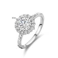 vDam Ring Zirkonia Halo Zilver Gerhodineerd 1335842 Maat 18½
