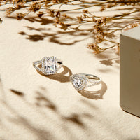 vDam Ring Zirkonia Halo Zilver Gerhodineerd 1336845 Maat 17¾