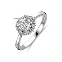 vDam Ring Zirkonia Halo Zilver Gerhodineerd 1338721 Maat 17¾