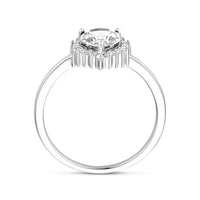 vDam Ring Zirkonia Halo Zilver Gerhodineerd 1339157 Maat 18½