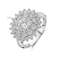 vDam Ring Zirkonia Halo Zilver Gerhodineerd 1339771 Maat 19