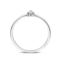 vDam Ring Zirkonia Hartje Zilver Gerhodineerd 1339918 Maat 17¾