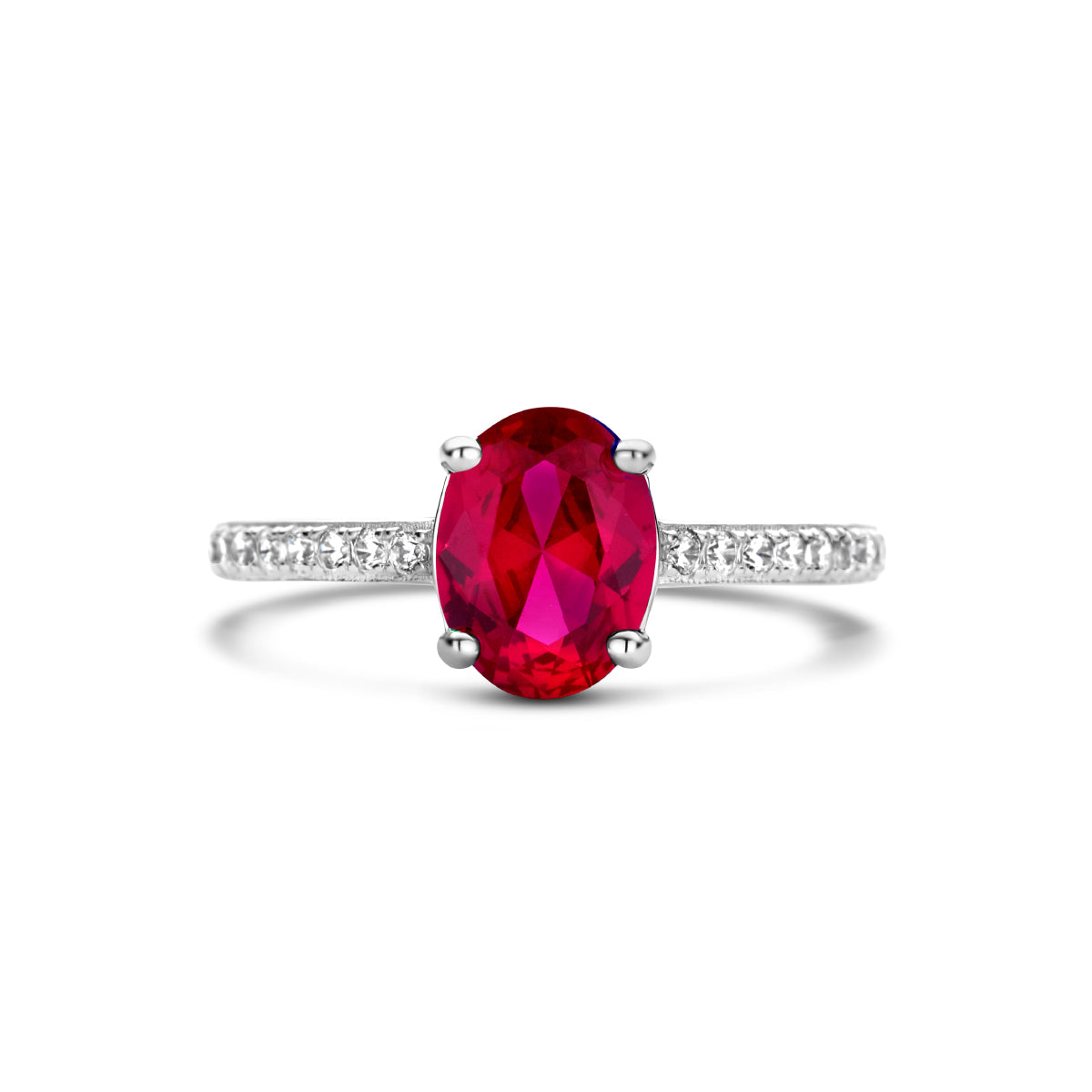 vDam Ring Zirkonia Korund En Zirkonia Zilver Gerhodineerd 1335853 Maat 17¾