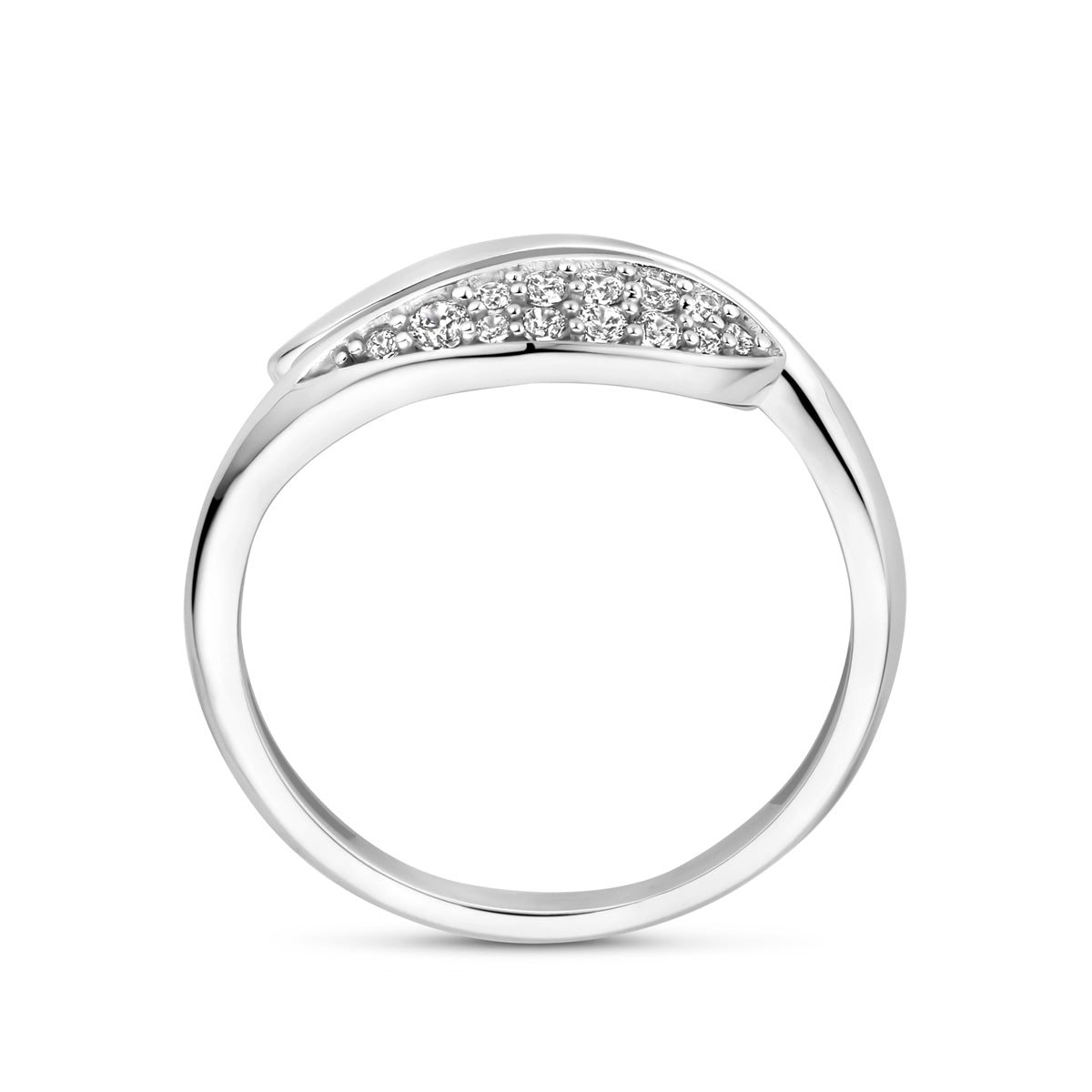 vDam Ring Zirkonia Poli/mat 8,5 Mm Zilver Gerhodineerd 1339823 Maat 16½