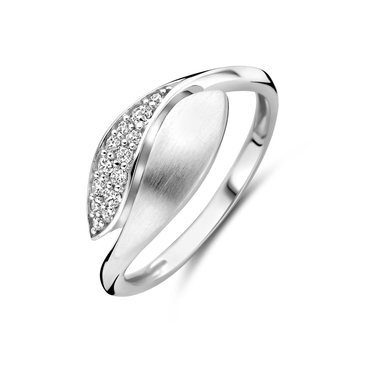 vDam Ring Zirkonia Poli/mat 8,5 Mm Zilver Gerhodineerd 1339827