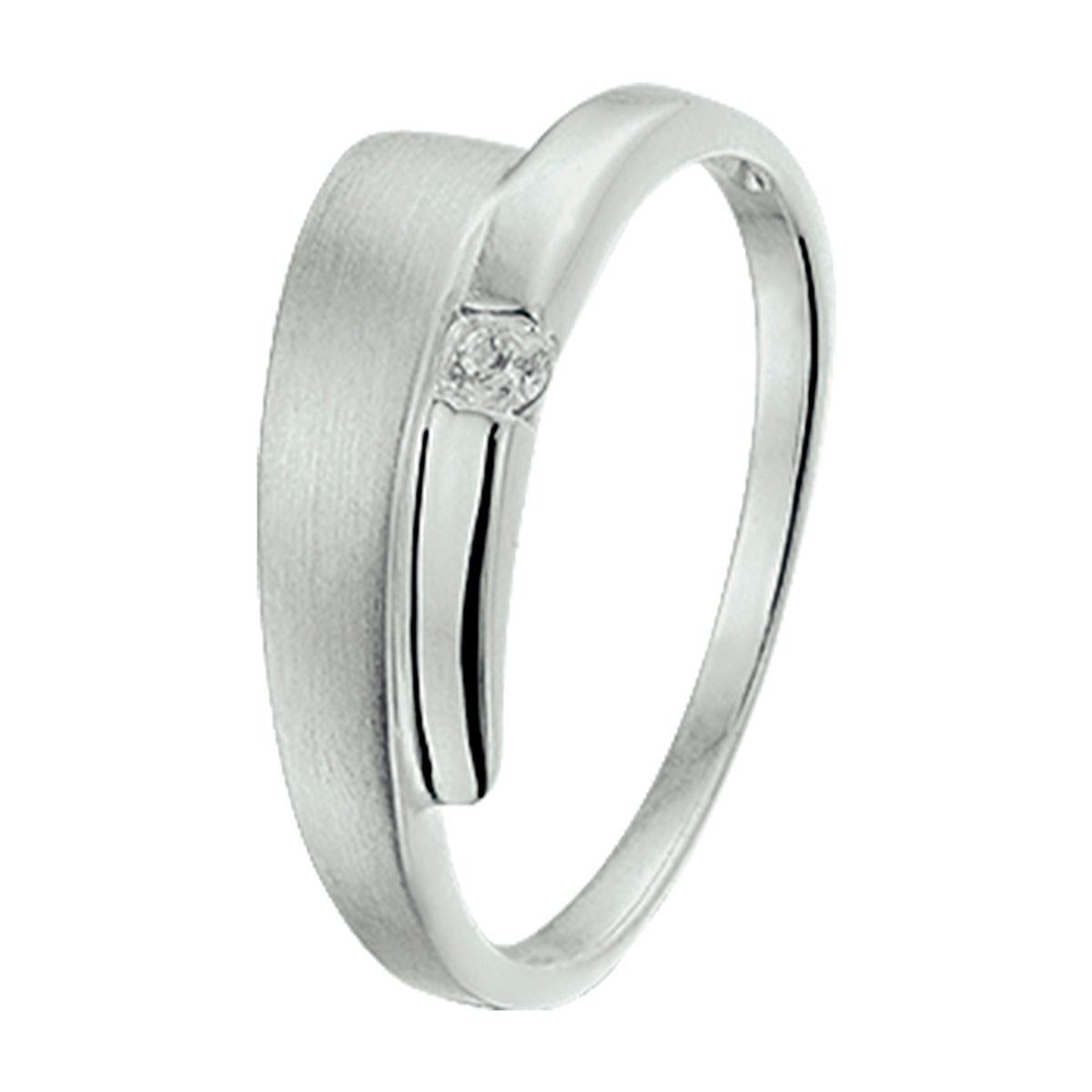 vDam Ring Zirkonia Poli/mat Zilver Gerhodineerd 1326941