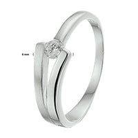 vDam Ring Zirkonia Poli/mat Zilver Gerhodineerd 1326952 Maat 19