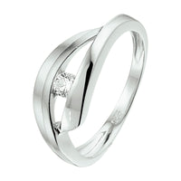 vDam Ring Zirkonia Poli/mat Zilver Gerhodineerd 1332895