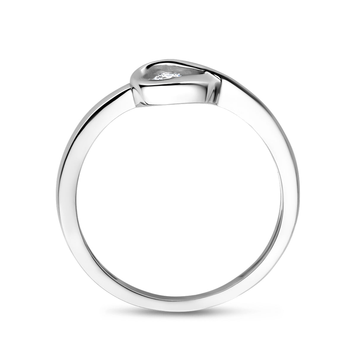 vDam Ring Zirkonia Poli/mat Zilver Gerhodineerd 1337837 Maat 17¼