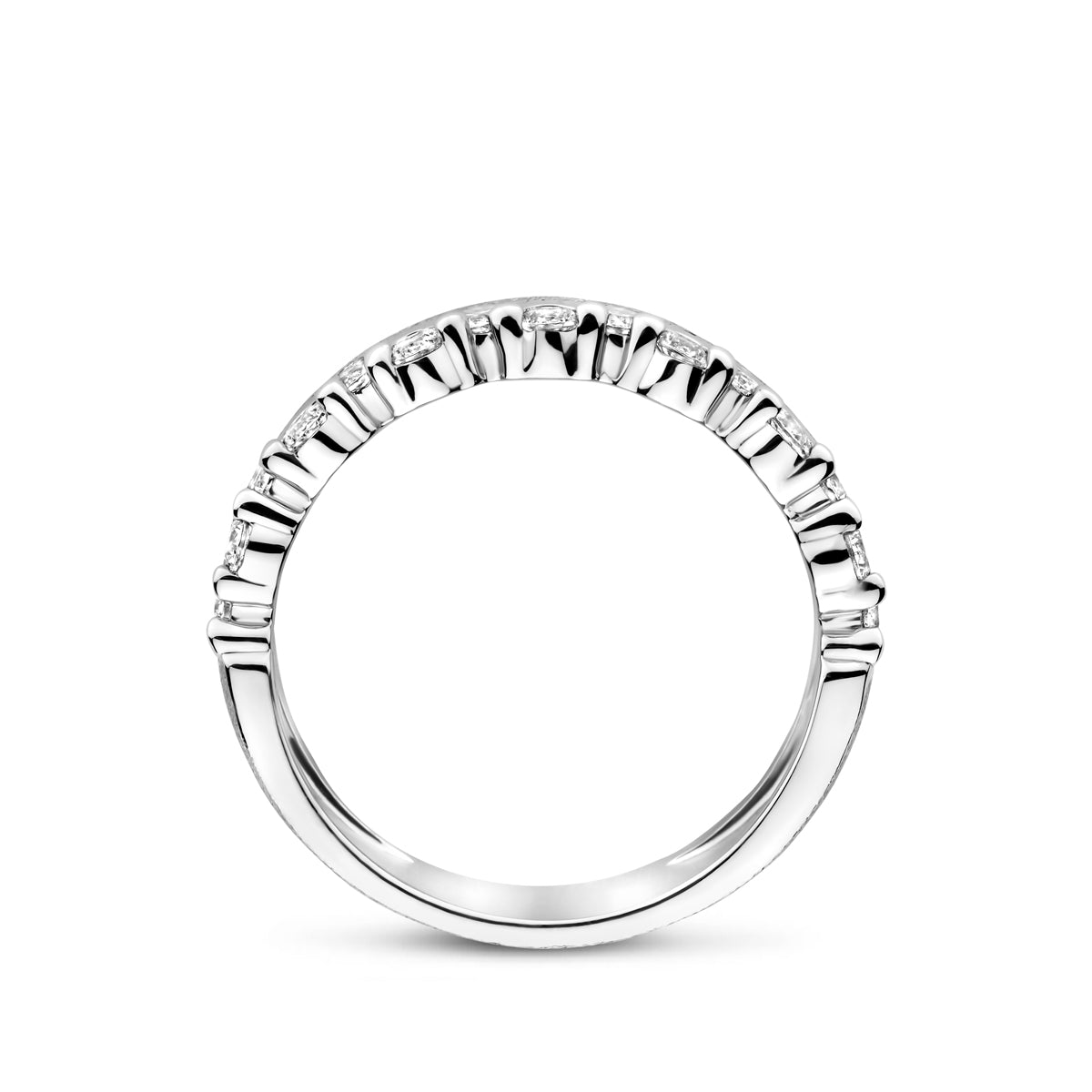 vDam Ring Zirkonia Poli/mat Zilver Gerhodineerd 1341931 Maat 17¾