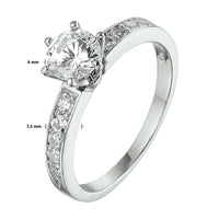 vDam Ring Zirkonia Zilver Gerhodineerd 1328561 Maat 17¾