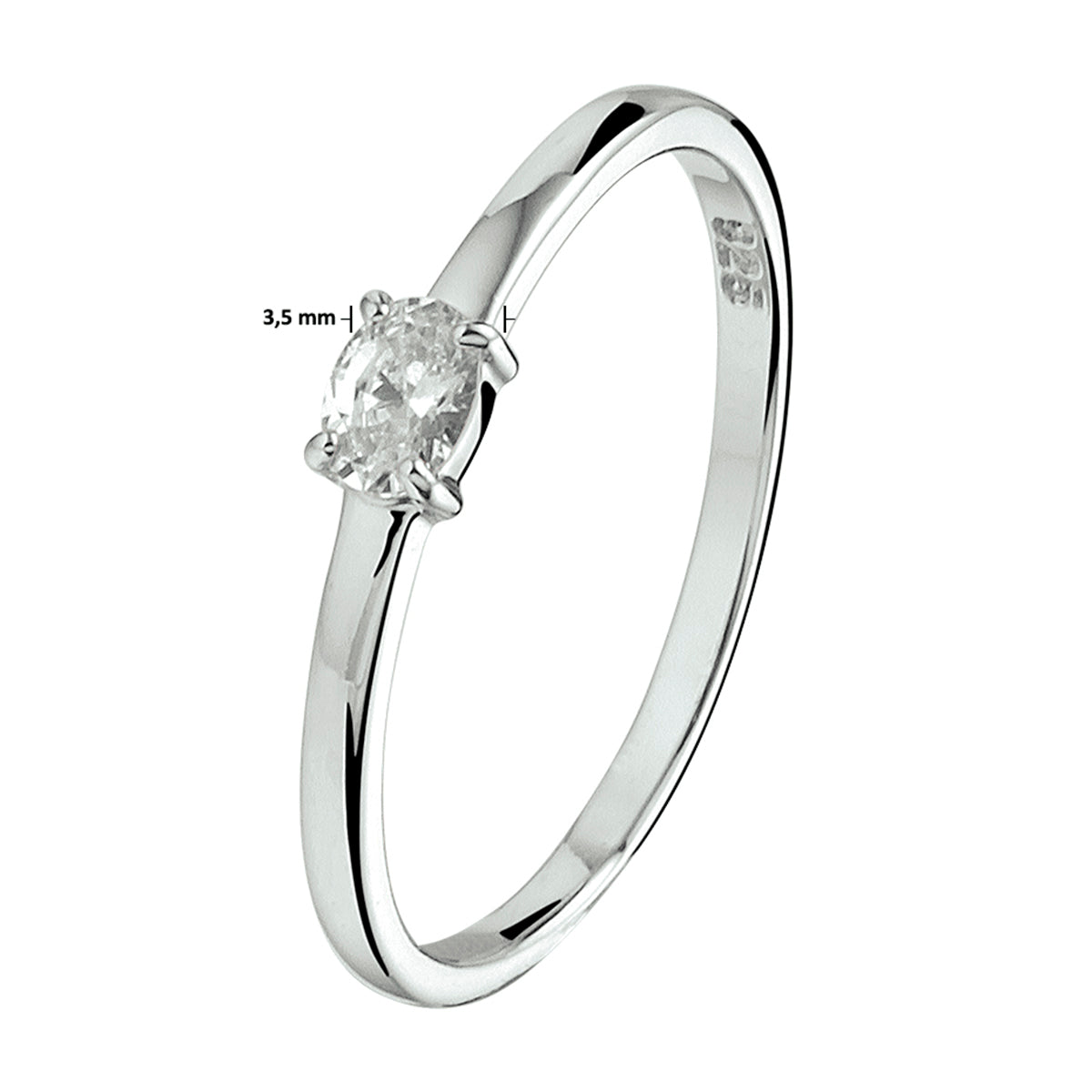 vDam Ring Zirkonia Zilver Gerhodineerd 1330195 Maat 16½