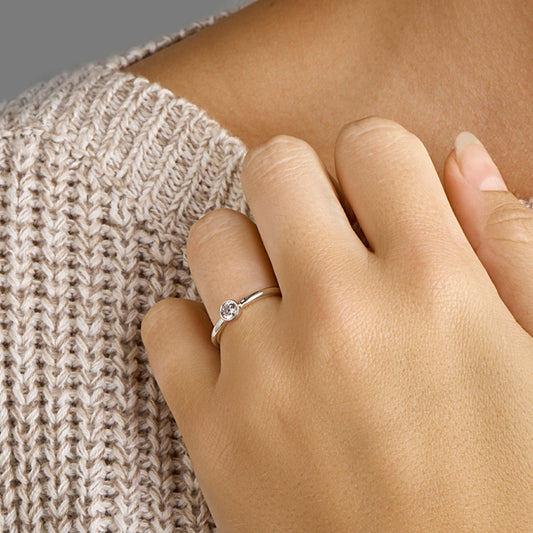 vDam Ring Zirkonia Zilver Gerhodineerd 1332149 Maat 17¾