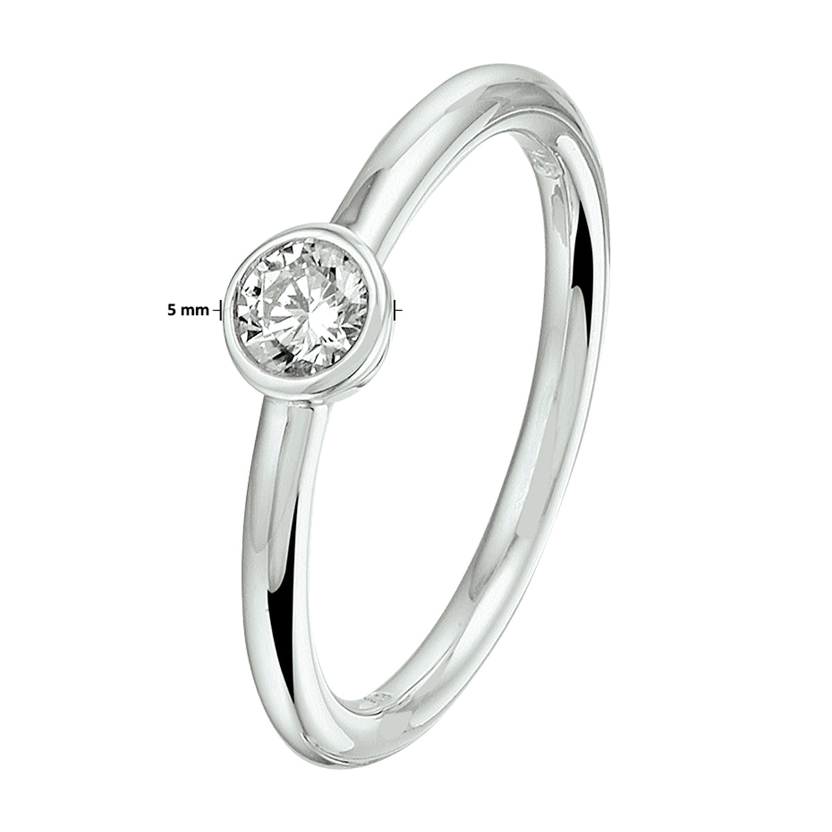 vDam Ring Zirkonia Zilver Gerhodineerd 1332149 Maat 17¾