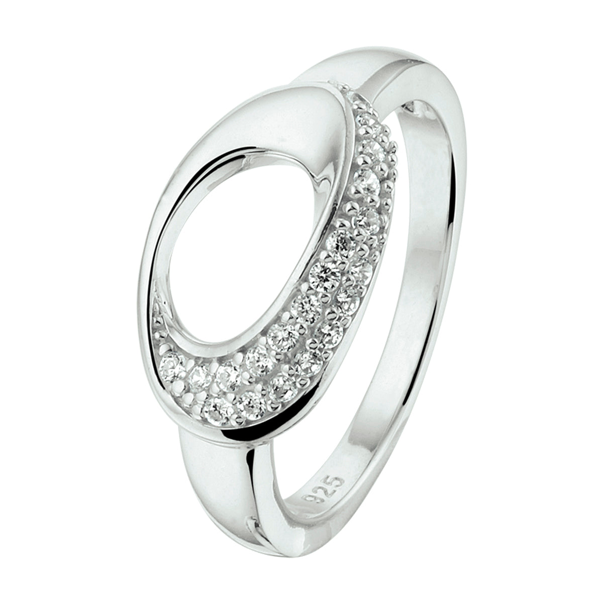 vDam Ring Zirkonia Zilver Gerhodineerd 1332516