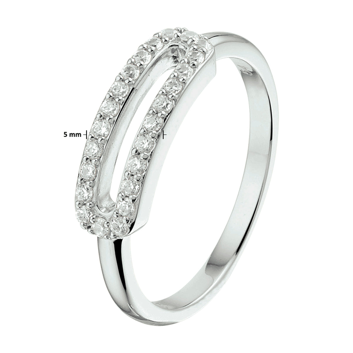 vDam Ring Zirkonia Zilver Gerhodineerd 1332594 Maat 16½