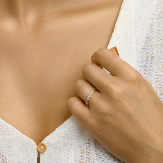 vDam Ring Zirkonia Zilver Gerhodineerd 1333360 Maat 16½