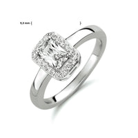 vDam Ring Zirkonia Zilver Gerhodineerd 1333641 Maat 17¾