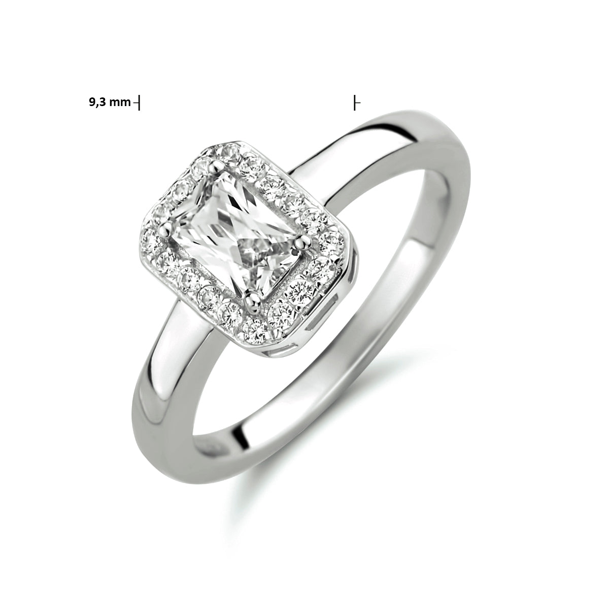 vDam Ring Zirkonia Zilver Gerhodineerd 1333641 Maat 17¾