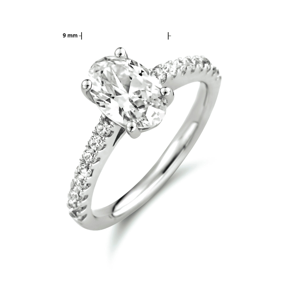 vDam Ring Zirkonia Zilver Gerhodineerd 1333661 Maat 17¾