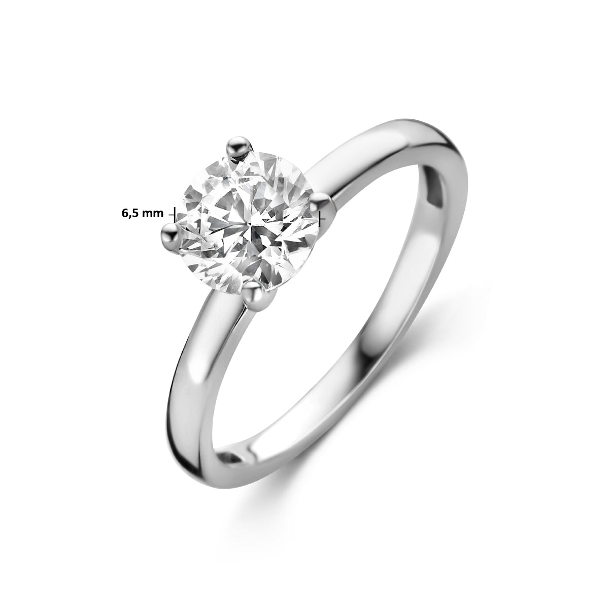 vDam Ring Zirkonia Zilver Gerhodineerd 1334755 Maat 16½