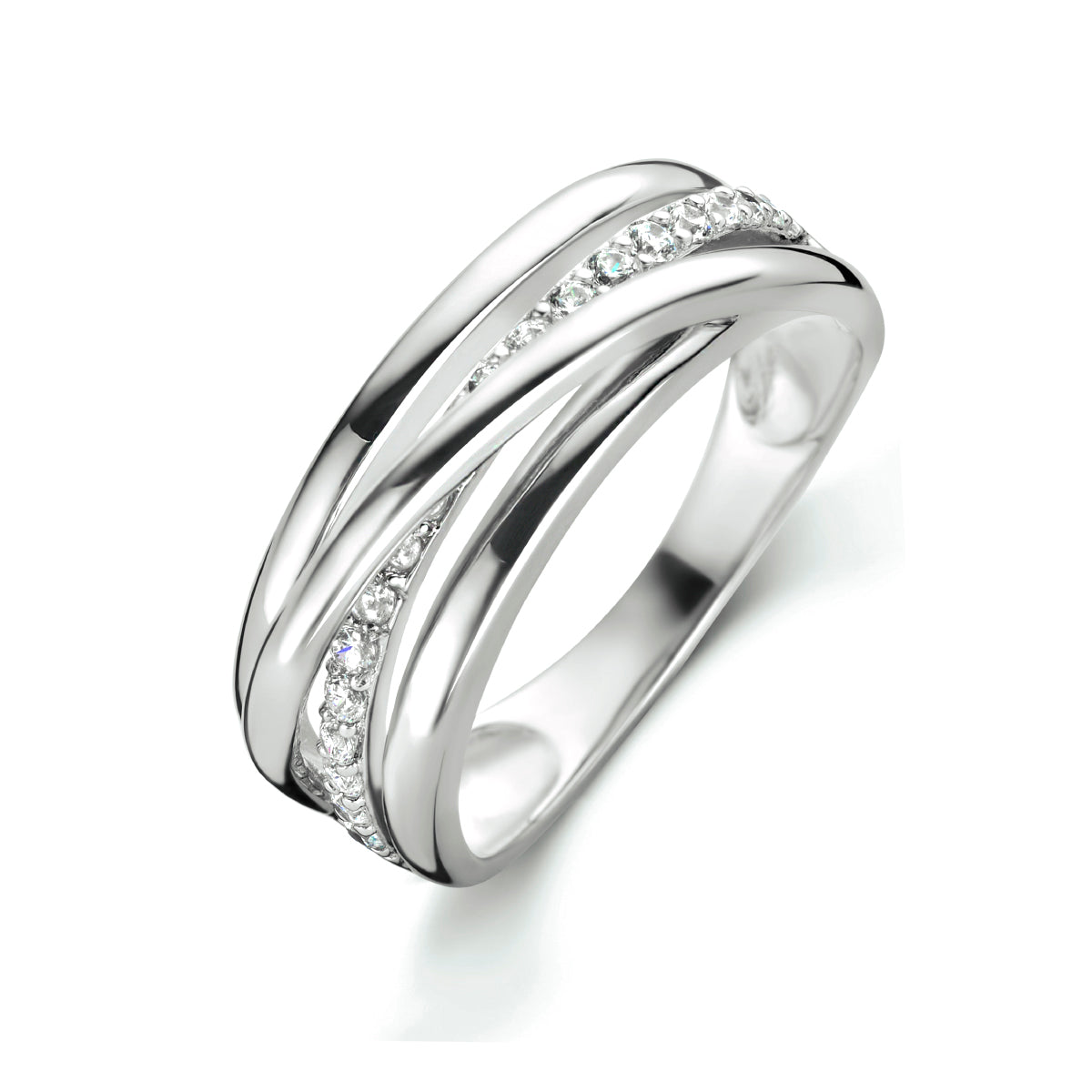 vDam Ring Zirkonia Zilver Gerhodineerd 1334977