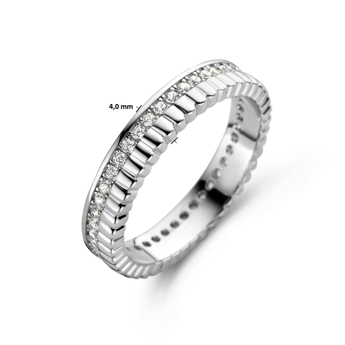vDam Ring Zirkonia Zilver Gerhodineerd 1335000 Maat 18½