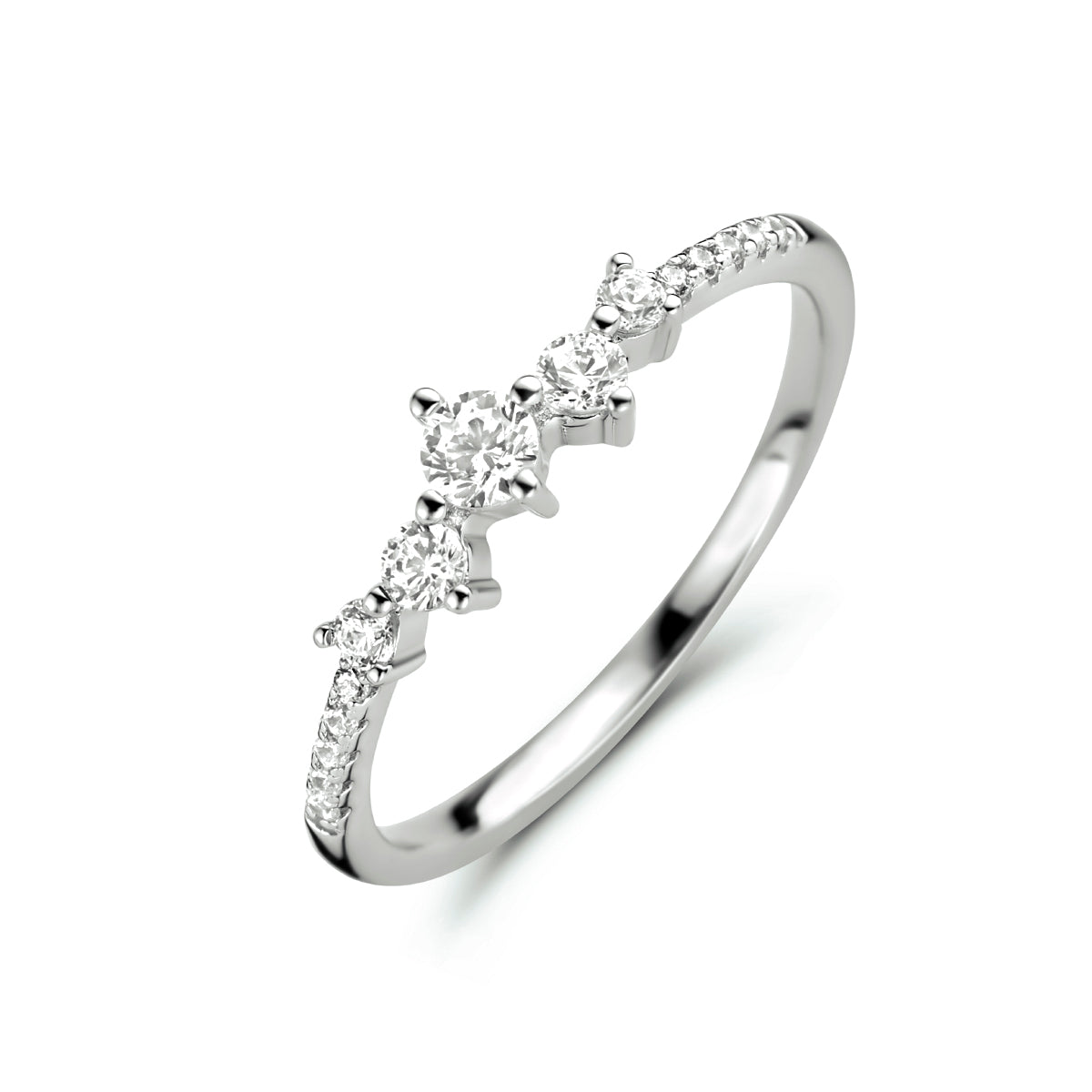 vDam Ring Zirkonia Zilver Gerhodineerd 1335009