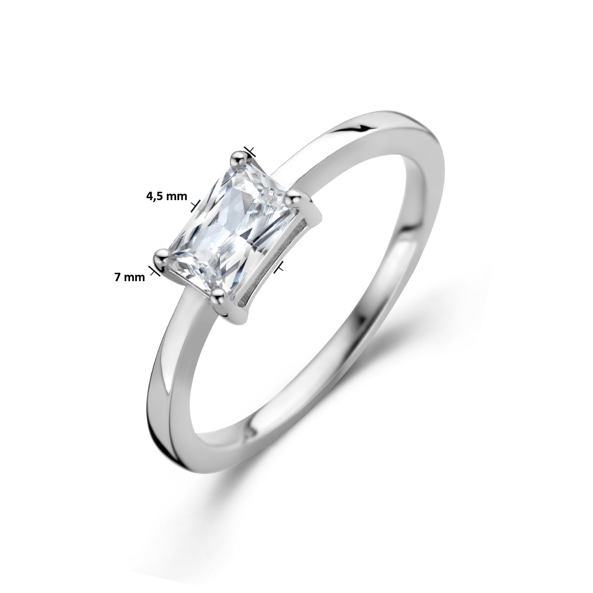 vDam Ring Zirkonia Zilver Gerhodineerd 1335987 Maat 18½