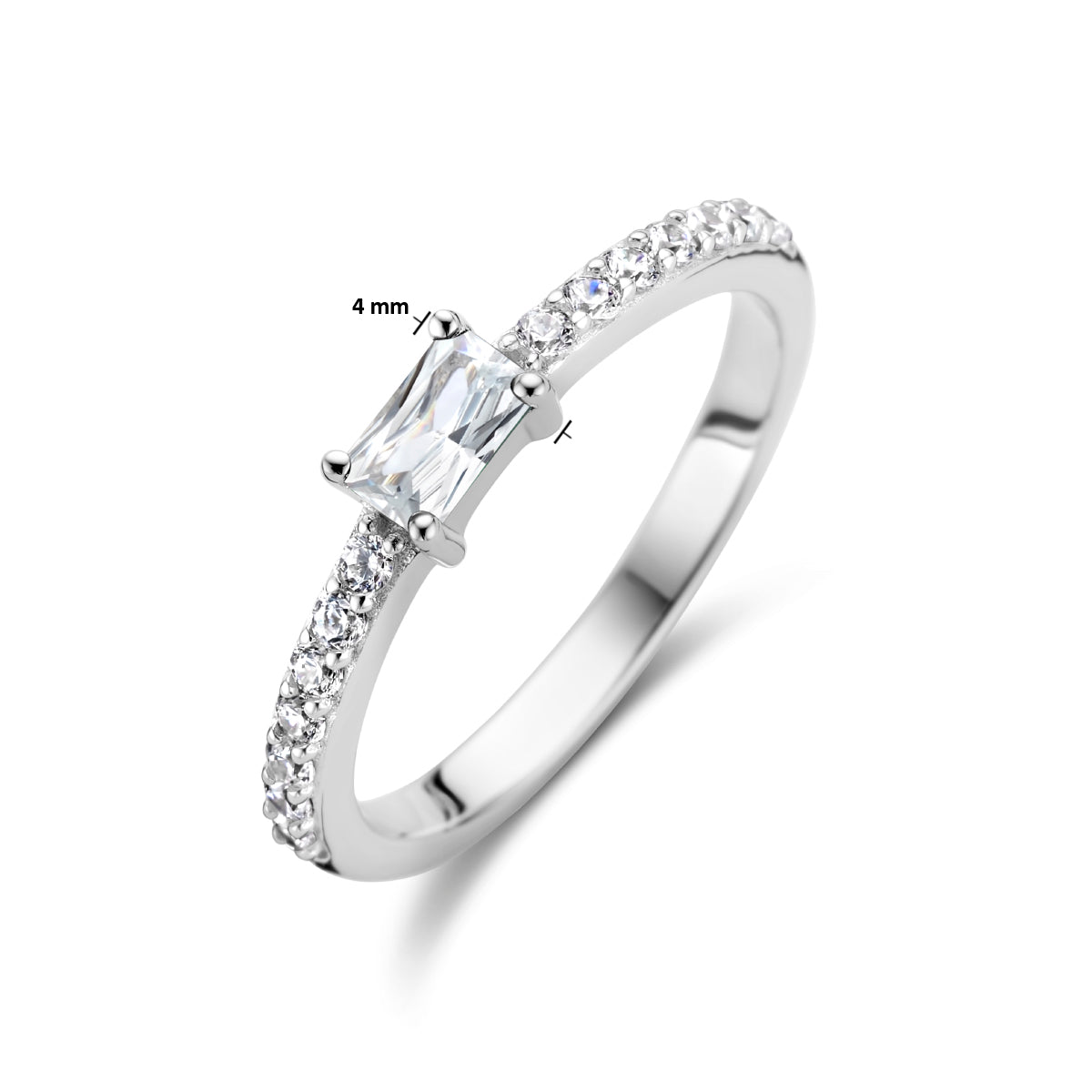 vDam Ring Zirkonia Zilver Gerhodineerd 1336065 Maat 18½