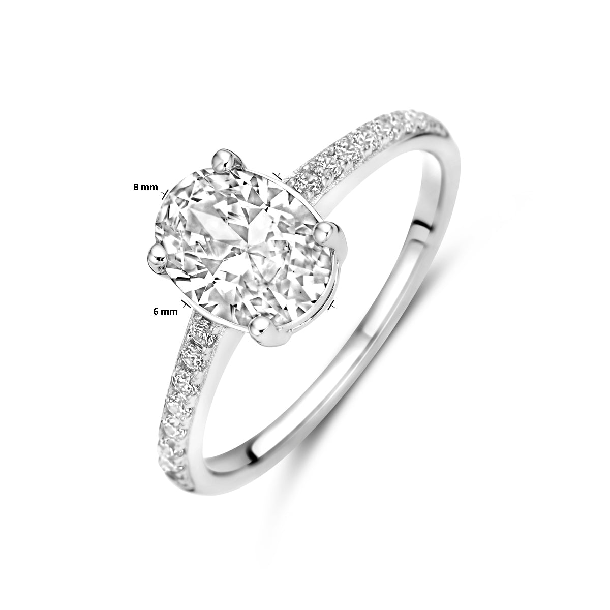 vDam Ring Zirkonia Zilver Gerhodineerd 1336153 Maat 17¾