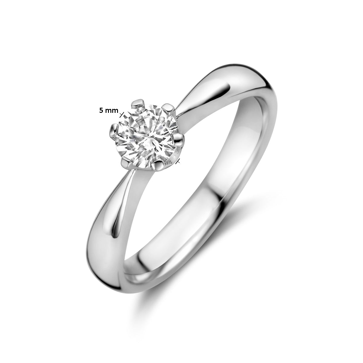 vDam Ring Zirkonia Zilver Gerhodineerd 1336761 Maat 17¾