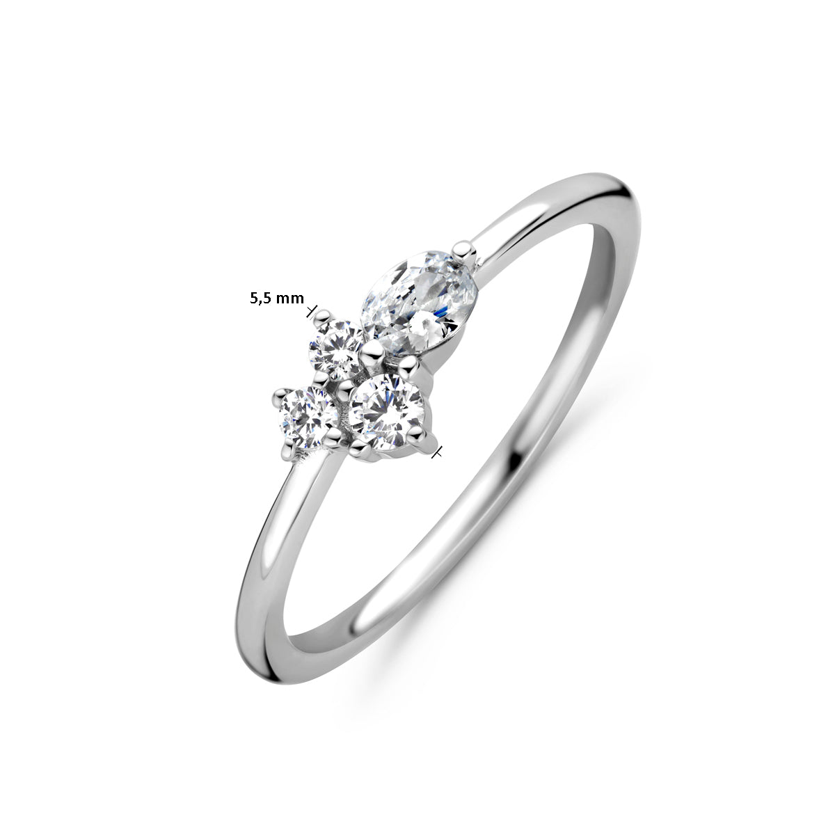 vDam Ring Zirkonia Zilver Gerhodineerd 1337647 Maat 18½