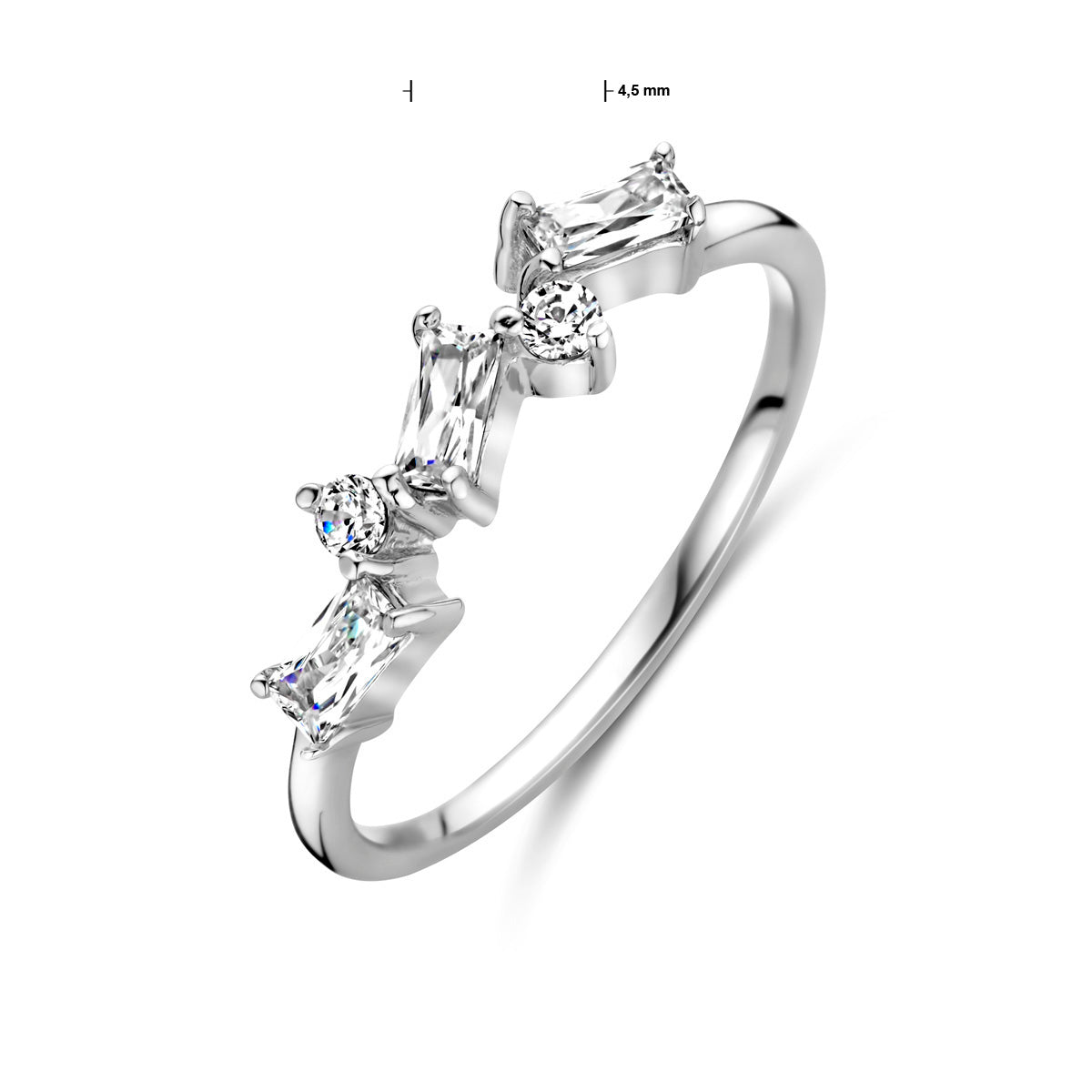 vDam Ring Zirkonia Zilver Gerhodineerd 1338112 Maat 17¼