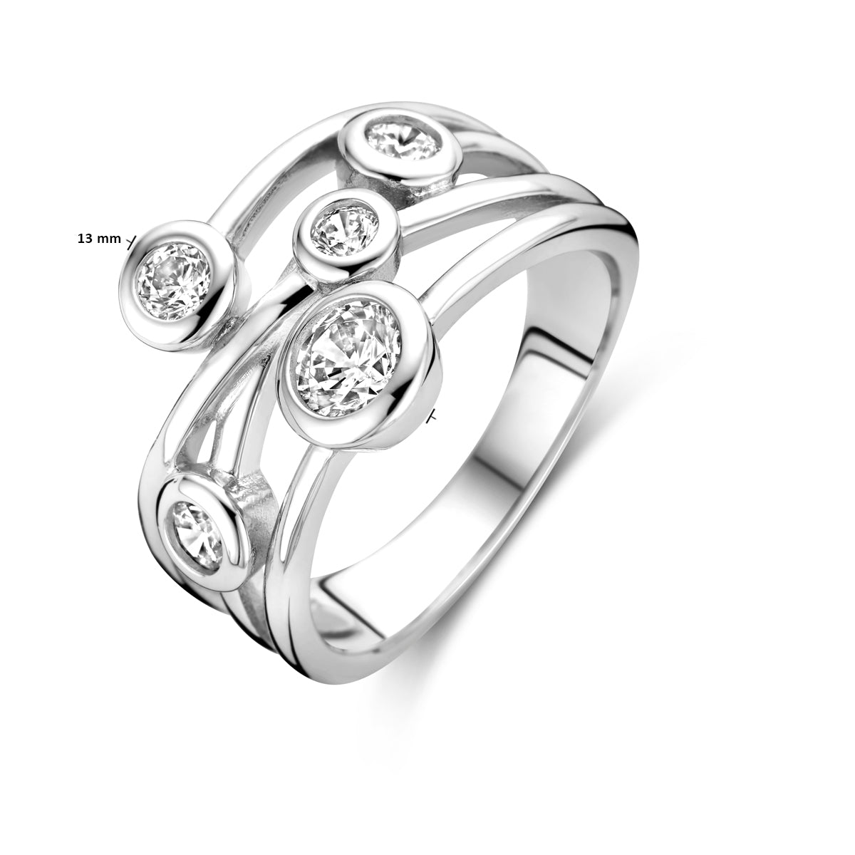vDam Ring Zirkonia Zilver Gerhodineerd 1338283 Maat 19