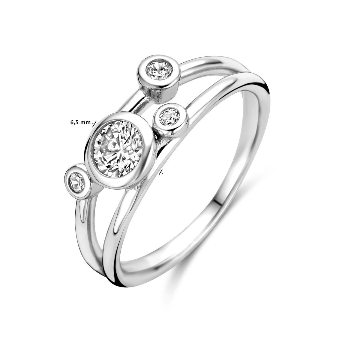 vDam Ring Zirkonia Zilver Gerhodineerd 1338284 Maat 16½