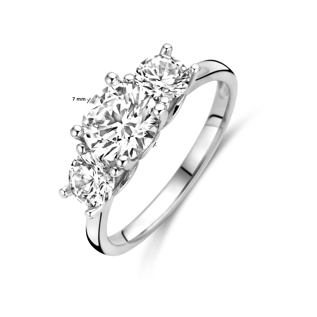 vDam Ring Zirkonia Zilver Gerhodineerd 1338301 Maat 17¾