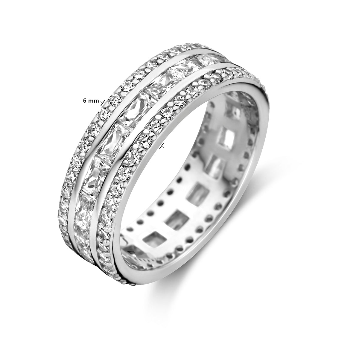 vDam Ring Zirkonia Zilver Gerhodineerd 1338347 Maat 17¾