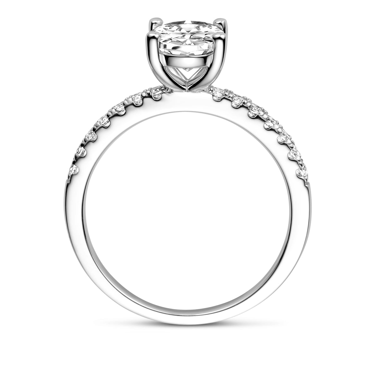 vDam Ring  Zirkonia Zilver Gerhodineerd 1338517 Maat 17¾