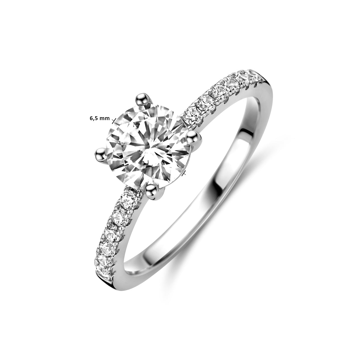 vDam Ring Zirkonia Zilver Gerhodineerd 1338530 Maat 16½